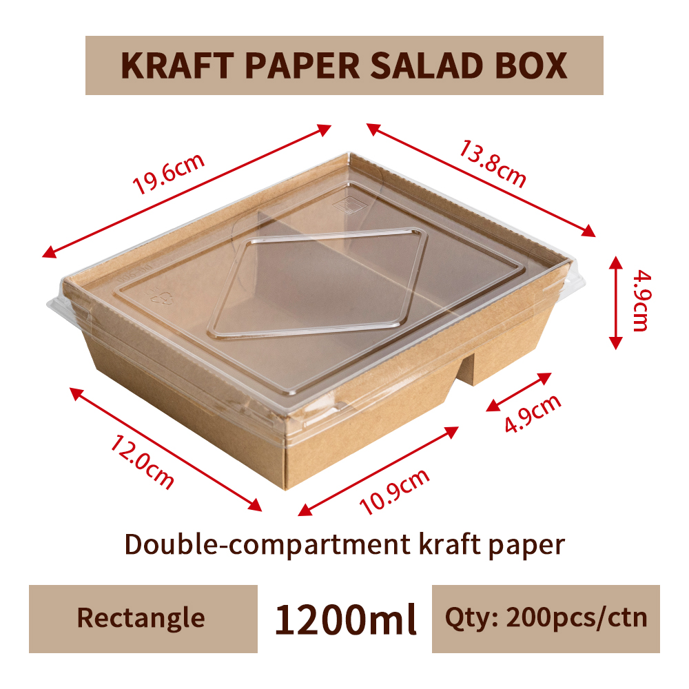 1200 mL Doppio scomparto (Carta kraft)