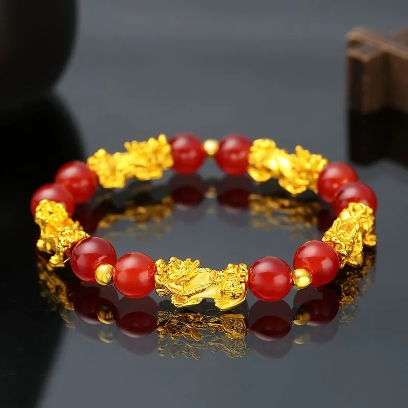 9 red 8mm bead bracelet