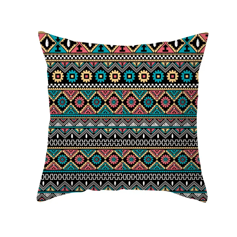 Sıcak satış bohem tarzı peluş yastık geometrik desen Retro minder örtüsü dekoratif yastık kılıfı