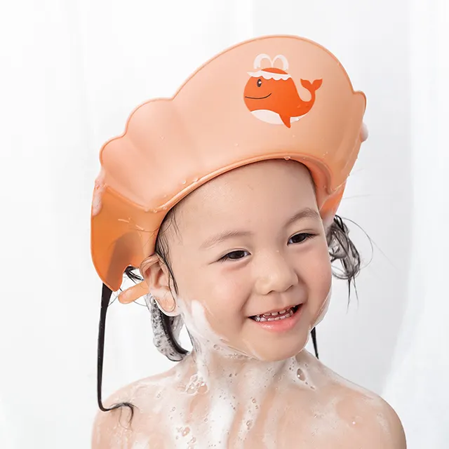 Commercio all'ingrosso regolabile doccia bagno lavaggio capelli bambini bambini cappelli da bagno bambino Shampoo visiera cappello con paraorecchie