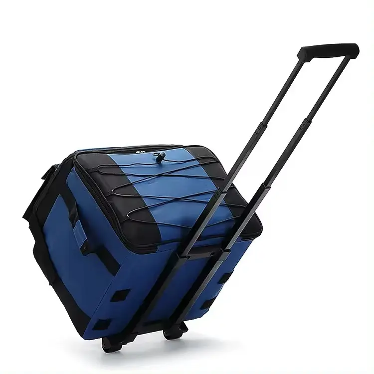 Portable pliable étanche étanche pique-nique Camping isolé glace chariot roulant sac isotherme avec roues isolé sac à déjeuner