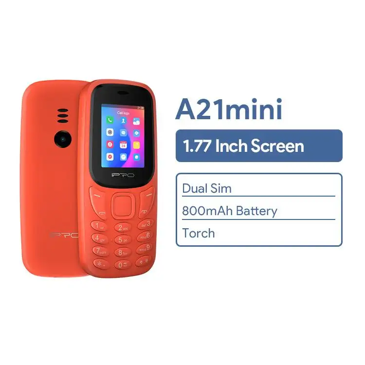 1.8 pouces marque original téléphone portable débloqué IPRO fabriqué en chine fabricant de téléphones mobiles bon prix 2G gsm téléphone A21mini