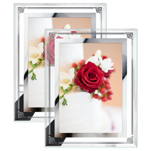 5x7額縁クリスタルシルバーガラス額縁8x10卓上用水平または垂直 - Product Image 1