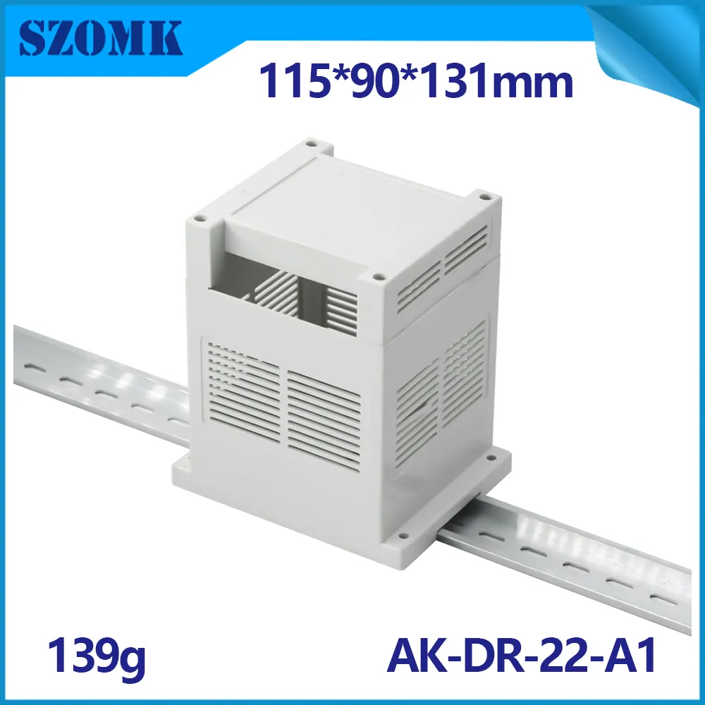 SZOMK AK-P 시리즈 PCB 딘 레일 터미널 블록 릴레이 전원 공급 장치 전자 프로젝트 용 플라스틱 Plc 딘 레일 인클로저 박스