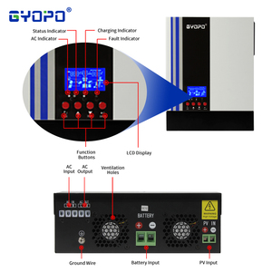 WiFi 2000W 12V 230V MPPT Cargador 80A Batería 450V Rejilla de onda sinusoidal pura Pequeño inversor Entrada fotovoltaica alta Salida opcional monofásica - Product Image 3