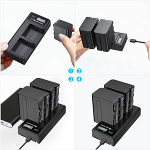 Powerextra şarj edilebilir lityum iyon NPF970 8800mAh 7.4V yedek kamera pil paketi ile 2 yuvaları akıllı <span class=keywords><strong>LED</strong></span> pil şarj cihazı - Product Image 2