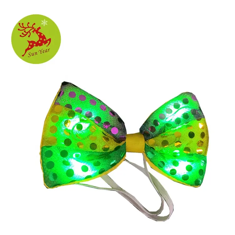 Mardi gras event Party decorations LED light up bow ties flashing glow bow tie pajaritas