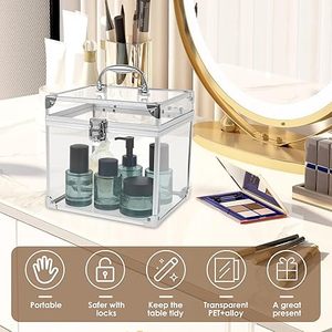 透明大容量火车盒可定制OEM/ODM化妆品化妆品收纳器旅行化妆工具收纳盒