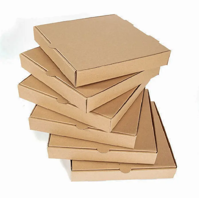 Venta directa de fábrica, caja cuadrada de grado alimenticio corrugado para llevar pizza, 6 ", 7", 9 ", 12"