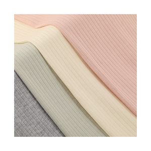 Chất Lượng Cao 95% Nhân Tạo Bông 5% Spandex Căng Sọc Dệt Kim Xương Sườn Thể Thao Vải Cho Áo Len - Product Image 3