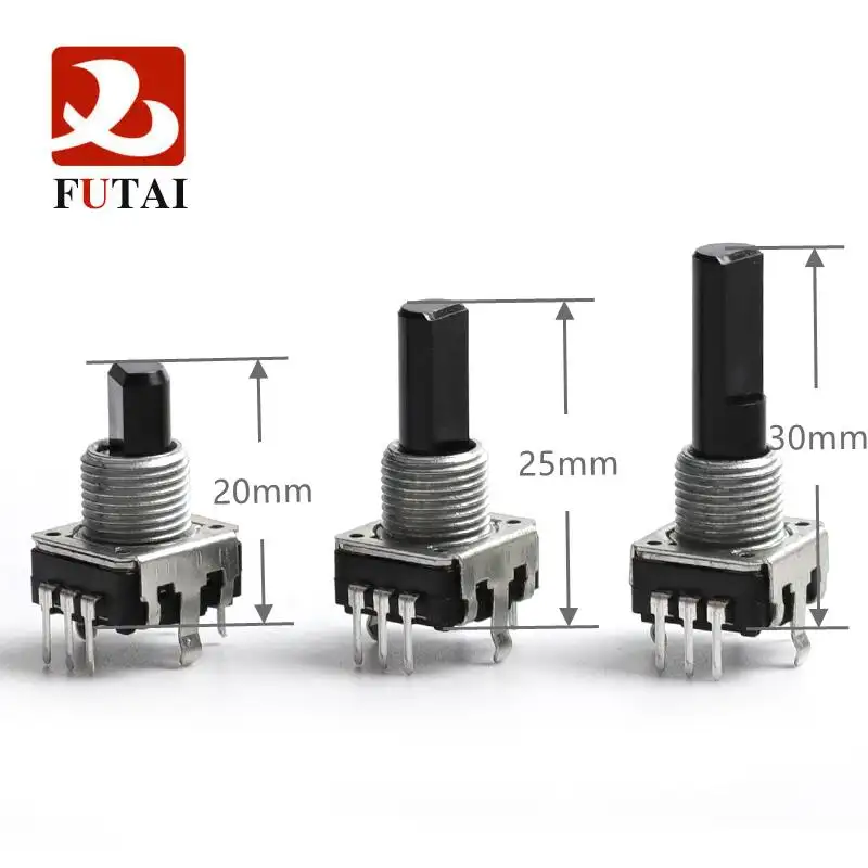 EC12 Incremental rotary encoder with switch 24 positioning pulse semi-circular axis L=20mm/25mm/30mm digital potentiometer