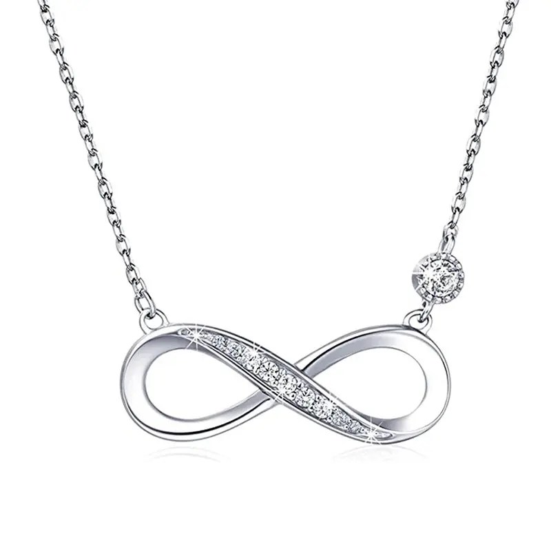 Simple clavicule amour sans fin symbole éternel collier exquis cadeau de petite amie de la Saint-Valentin