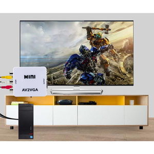 AV RCA CVBS a VGA convertidor de Video VGA a AV RCA adaptador con Cable de Audio de 3,5mm para TV Box PC Monitor 1080P HDTV Mini convertidor