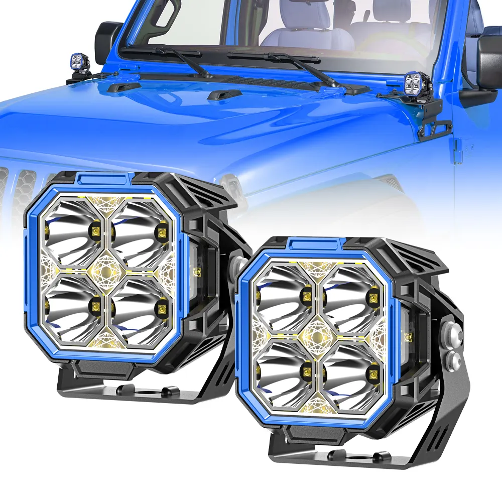 Le plus récent 60W Spot Cube Pod Lights Led Aux 8d Led Pods pour Tacoma 4X4 UTV