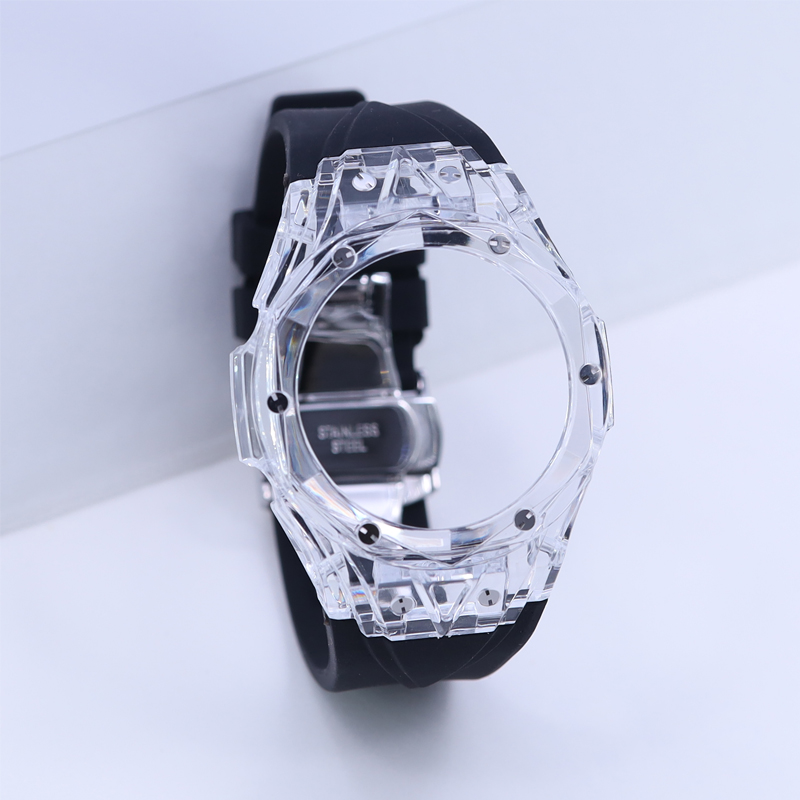 Transparent case black strap