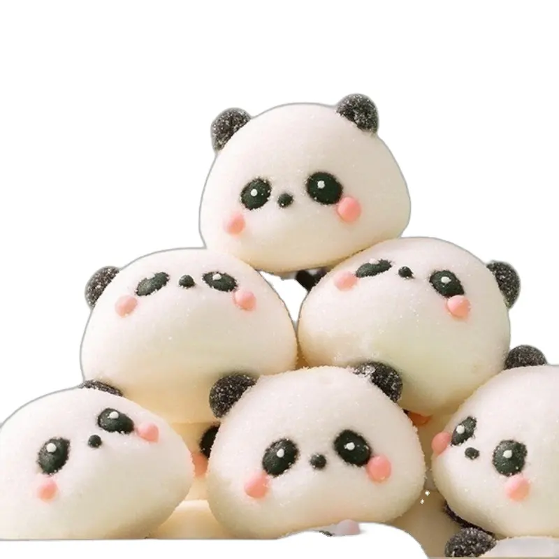 Nuevo producto Marshmallow Cotton Candy Panda Shape Fruity Flavored Milk Tea Coffee Bag Packaging Kids friendly