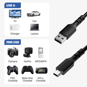 1.5M 3M USB 2.0 ประเภท A ชาย 5Pin Mini USB Mini B Mini-B ชายข้อมูลซิงค์ชาร์จสายชาร์จ - Product Image 3