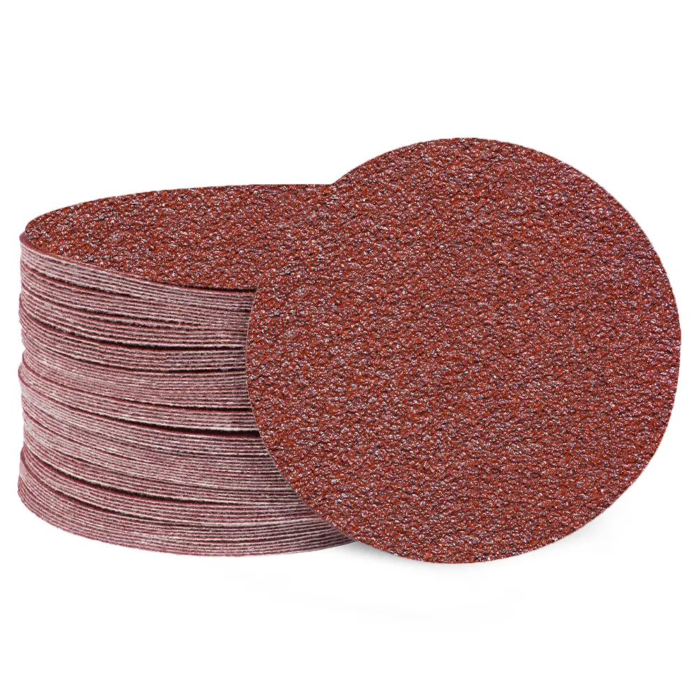 5 pouces PSA disque de ponçage collant rouleau rouge adhésif or papier de verre lien rouleau oxyde d'aluminium disque de papier abrasif