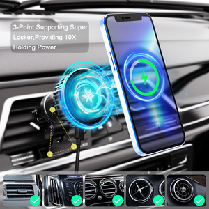 Multifunktions 2 in 1 Eingebauter Eis kühl sensor Smart 15W Magnetic Wireless Auto ladegerät Halterung für iPhone 14/13 Auto Entlüftung - Product Image 3