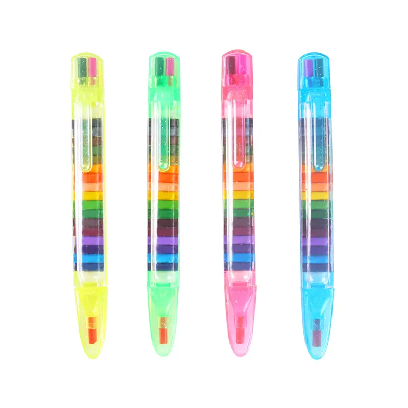 Wholesale Customizable Colourful Edible Repeatable Refill Non-toxic Eco-friendly Student Crayons 20 Colours