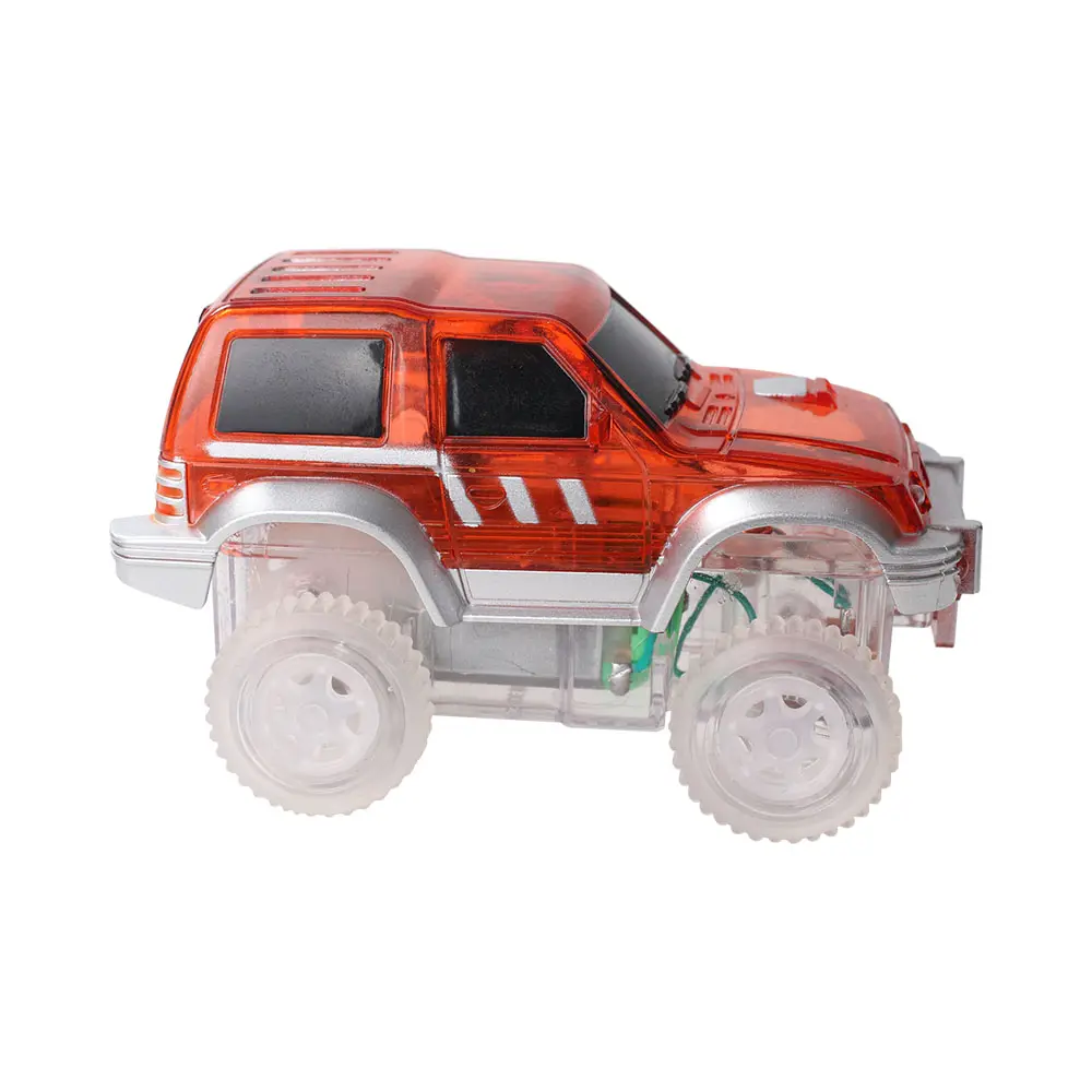 Stem Magnetische Plastic Bouwsteen Speelgoed Auto Race Track Marble Run Tegel Elektrische Speelgoed Auto Voor Kinderen