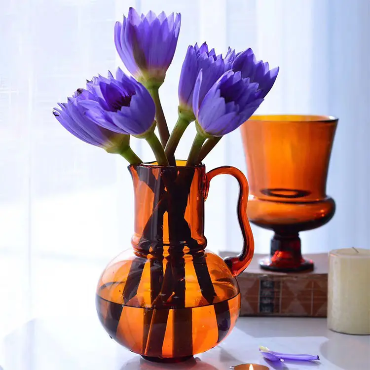 Vaso de vidro estampado de caramel, artesanal, simples, de leopardo, para decoração de casa