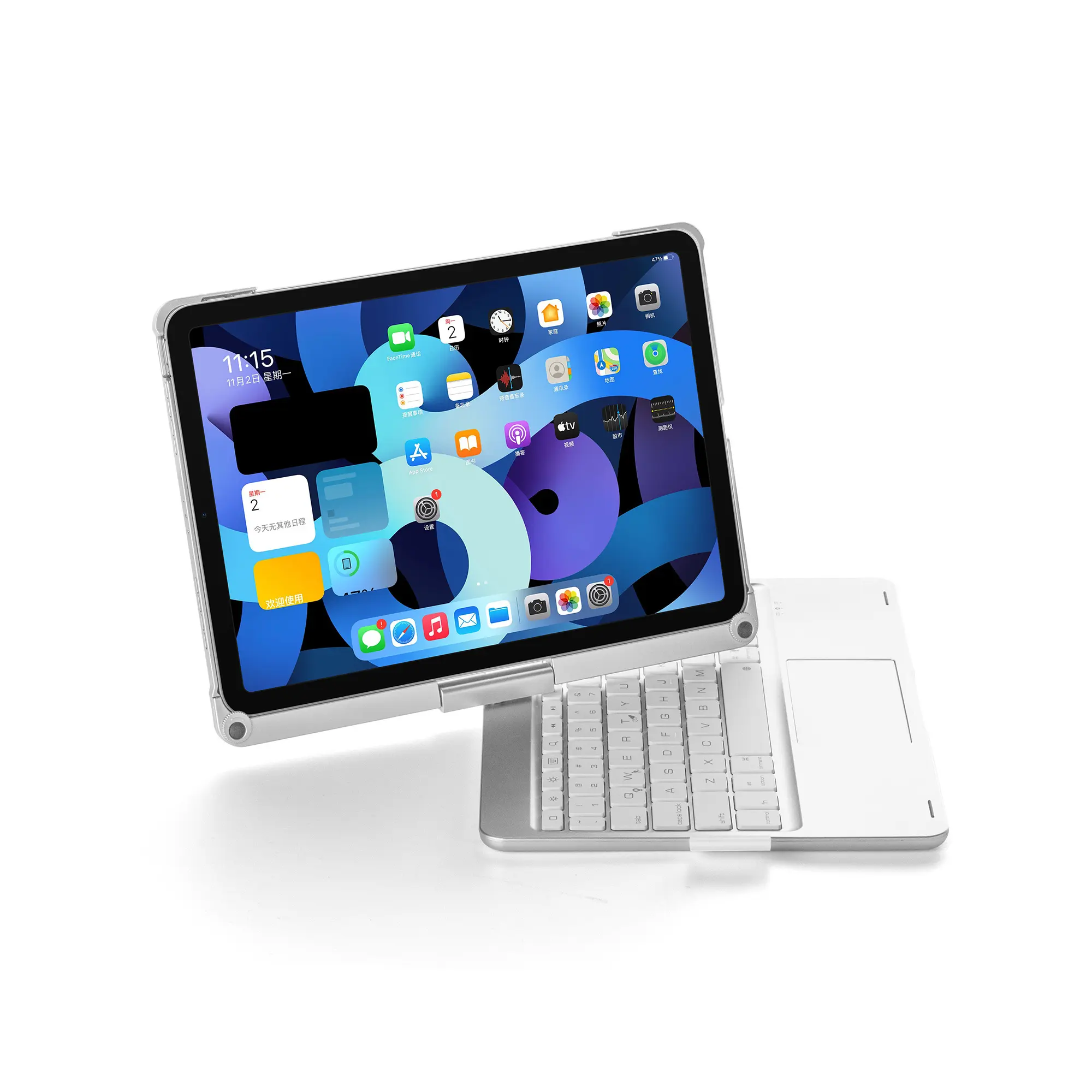 Katlanabilir kılıf klavye kapak Touchpad ile Trackpad Tablet kablosuz Teclado Para Ipad BT klavye Ipad için