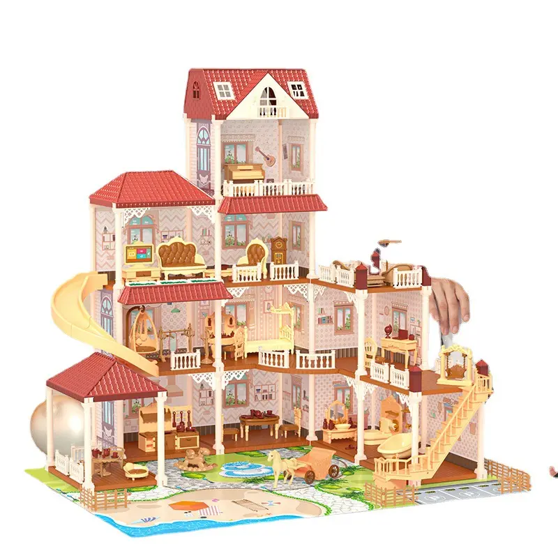 Case delle bambole con accessori per giochi di imitazione fai-da-te mobili in legno giocattoli per bambini giocattoli per bambini