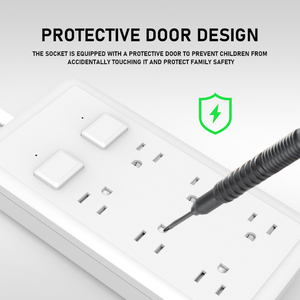 Tira de alimentación de viaje de enchufe de extensión americana con diseño de gancho en la parte posterior 6 salidas de CA Enchufe múltiple - Product Image 4