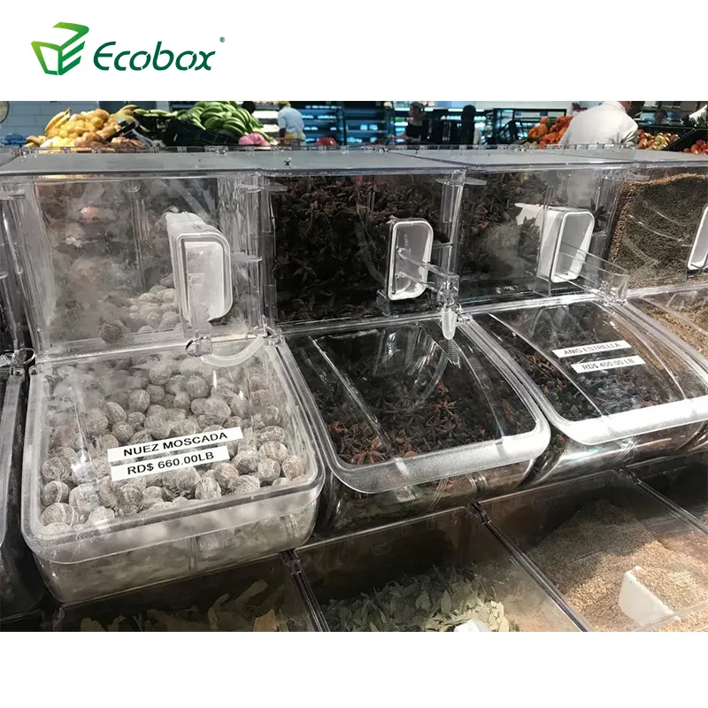 Ecobox Zero Chất Thải Thực Phẩm Số Lượng Lớn Thực Phẩm Khô Nuts Kẹo Cà Phê Đậu Container Thực Phẩm Cho Cửa Hàng Bán Lẻ