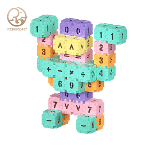 Factory Supply Wholesale Diy Cheap Diy Connecting <strong>Block</strong> Toys Plastic <strong>Building</strong> <strong>Block</strong> Set Math Alphabet square <strong>Building</strong> <strong>Blocks</strong> - Product Image 2