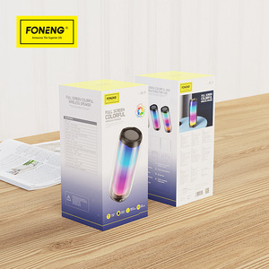 Foneng bl15 novo modelo portátil, alto-falante com microfone, áudio sem fio, para áreas externas, reprodutor de festas