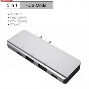 Personalizzazione Jumon 87W Power Delivery USB multifunzionale 3.0 2 porte Hub di tipo c Hub USB C Dual 4K HDTV 5 in 1 Dual USB C Hub - Product Image 4