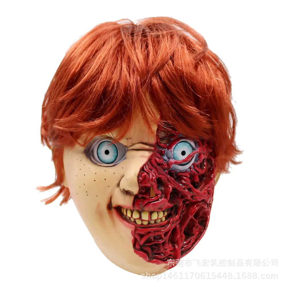 Máscaras de miedo mejor hechas a la venta, muñeca fantasma, máscara de Chucky, máscara de miedo de Halloween, accesorios de Cosplay de terror