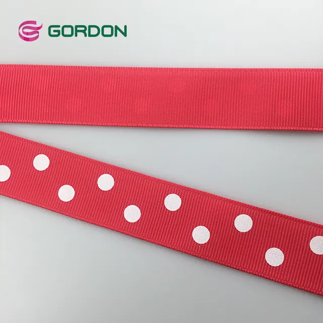 Nastri Gordon personalizzati con Logo bianco a pois In nastro di raso In Grosgrain 100% poliestere per la decorazione