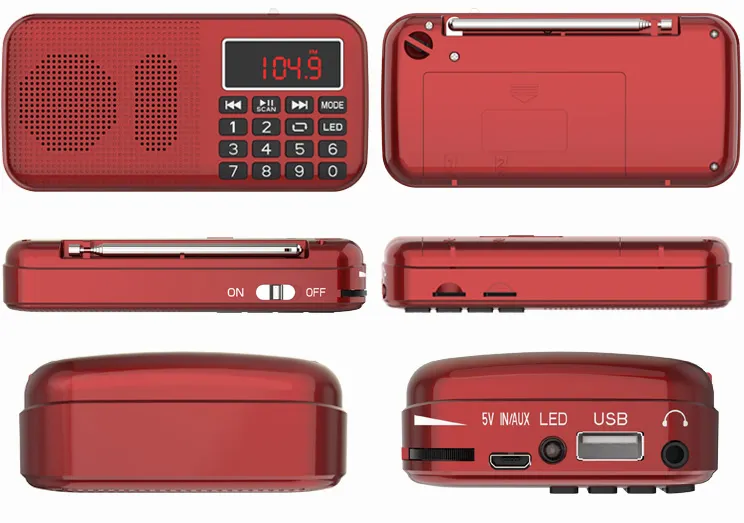 डुअल टीएफ कार्ड डुअल बैटरी एफएम रेडियो एल-558 यूएसबी औक्स एलईडी फ्लैशलाइट अनुकूलित स्पीड अप फ़ंक्शन