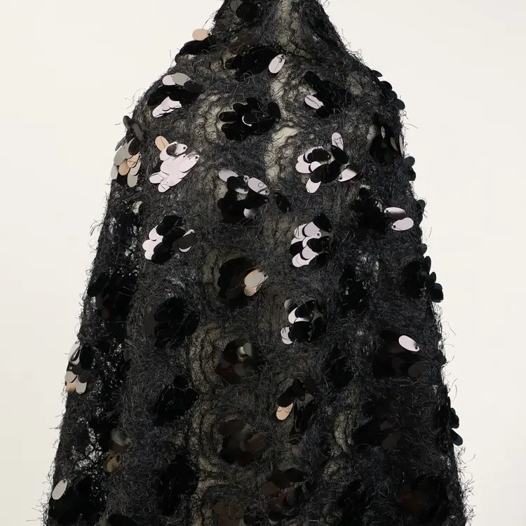 Del merletto di fantasia con 3d spangle ricamo tessuto di tulle con Grande Sequin reversibile francese del merletto per il vestito da partito