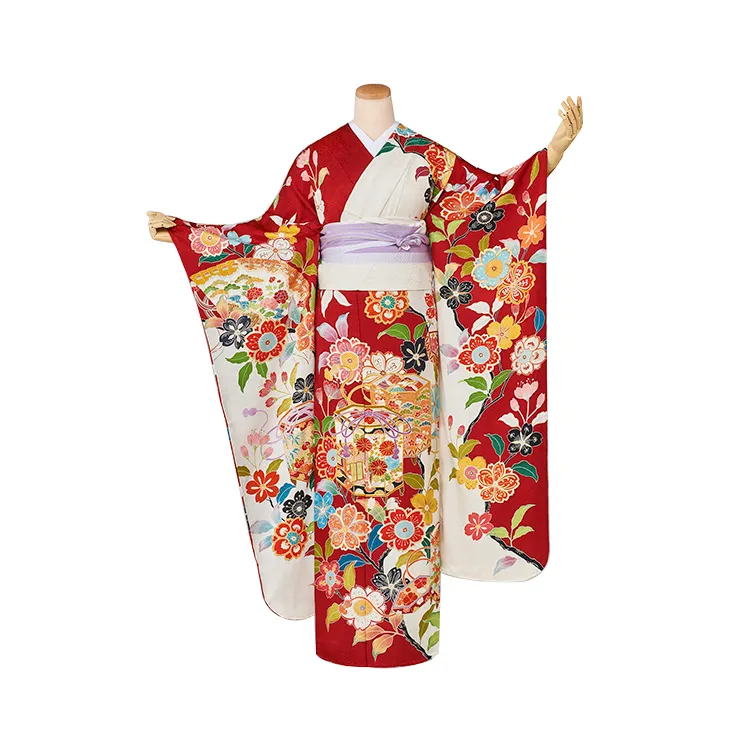 Cherry blossom abbigliamento etnico spiaggia a maniche lunghe giappone kimono donna
