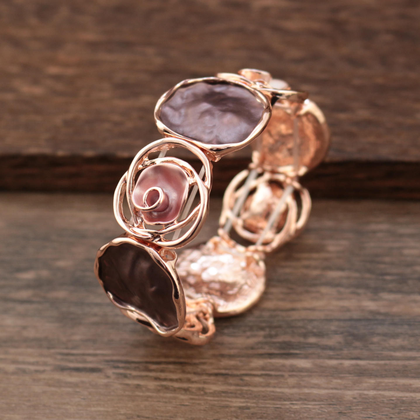 Brown rose bracelet-mei