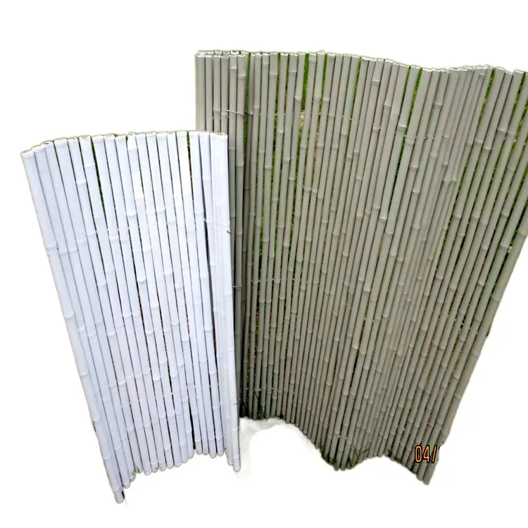 Plástico revestido bambu rolo cercas, PVC bambu esgrima rolos, PVC cerca painéis, PVC revestimento bambu rolo tela cores