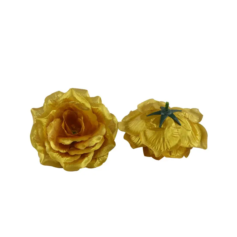 10 cm di rosa artificiale testa di fiori di nozze decorazione di sfondo di fiori composizione floreale panno di seta artificiale