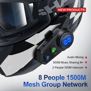 Y8X intercomunicador inalámbrico comunicación motocicleta malla Bluetooth intercomunicador para 8 personas intercomunicador casco auriculares - Product Image 3