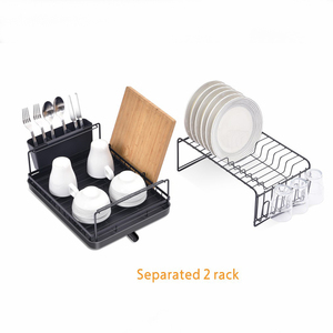WIREKING 2 katmanlı istiflenebilir Metal çanak tabaklar plastik bulaşık damlalıklı çanak kurutma rafları mutfak aleti tutucu - Product Image 5