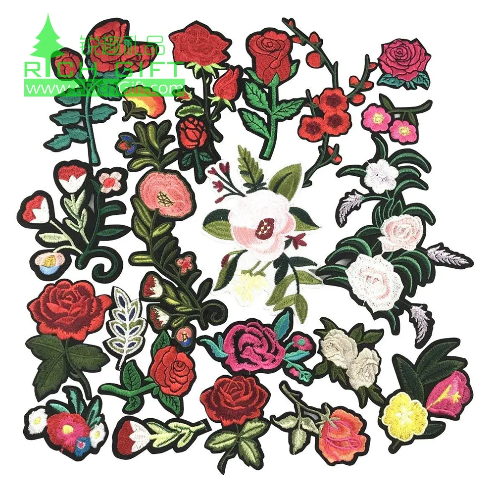カスタムロゴパフ蜂虎磁気バッキングタオル文字の伝熱レーザー切断花の花のアップリケ刺繍パッチ