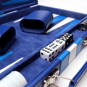 Tùy chỉnh 15 inch sang trọng xách tay PU da hội đồng quản trị trò chơi <span class=keywords><strong>backgammon</strong></span> Bộ - Product Image 5