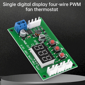 DC 12V 24V 48V 5Aデジタルディスプレイ4線PWMモーターファンスピードコントローラーガバナー温度制御サポートECファン - Product Image 3