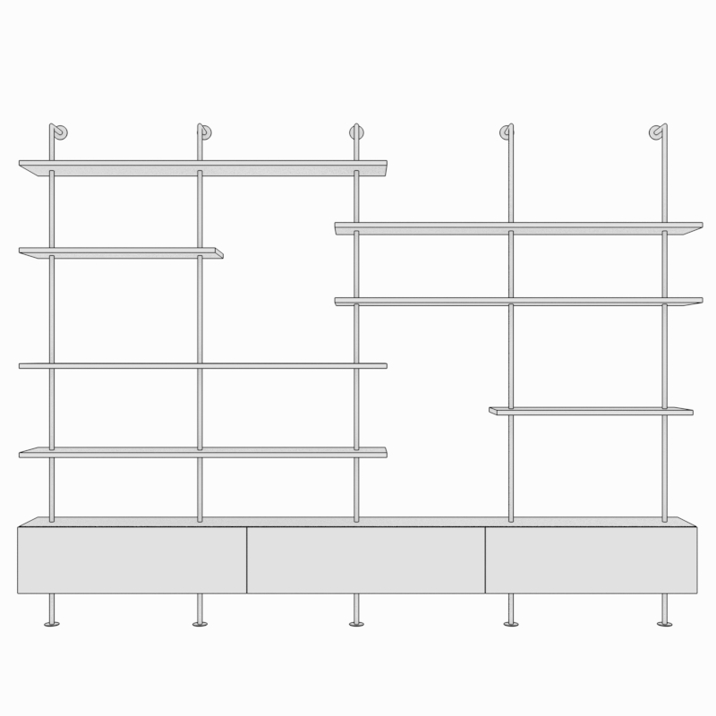 Black single cabinet long 280 deep 25 high 230cm