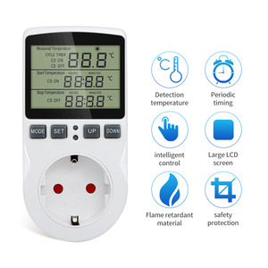 Toma de corriente Temporizador Interruptor Pantalla LCD Termostato digital Controlador de temperatura con sonda de sensor - Product Image 3