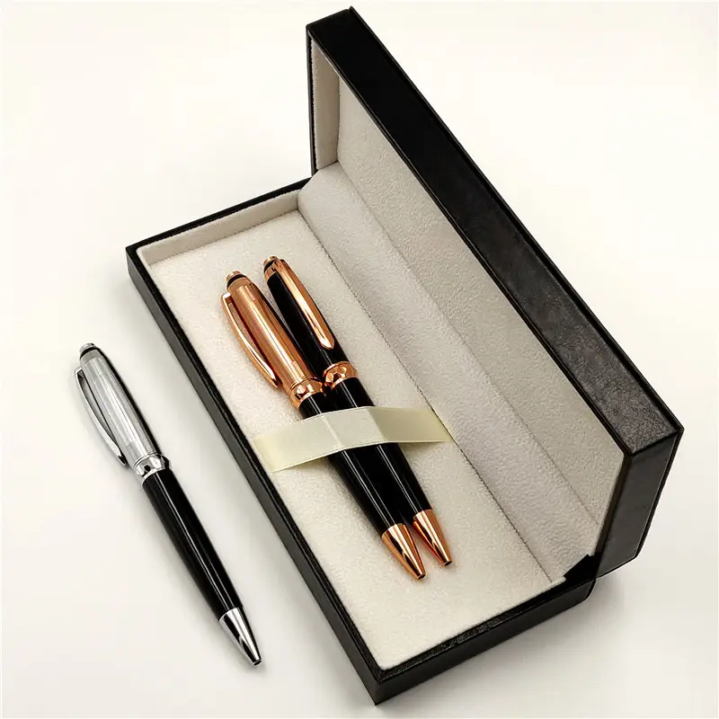 Penna a sfera in metallo rilevabile in metallo di alta qualità con scatola regalo di lusso