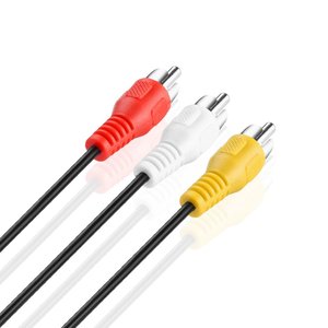 高品质3.5毫米立体声3 RCA公对母Aux音频电缆RCA铜影音电缆电视车载视频高清电视摄像机监控电脑 - Product Image 3
